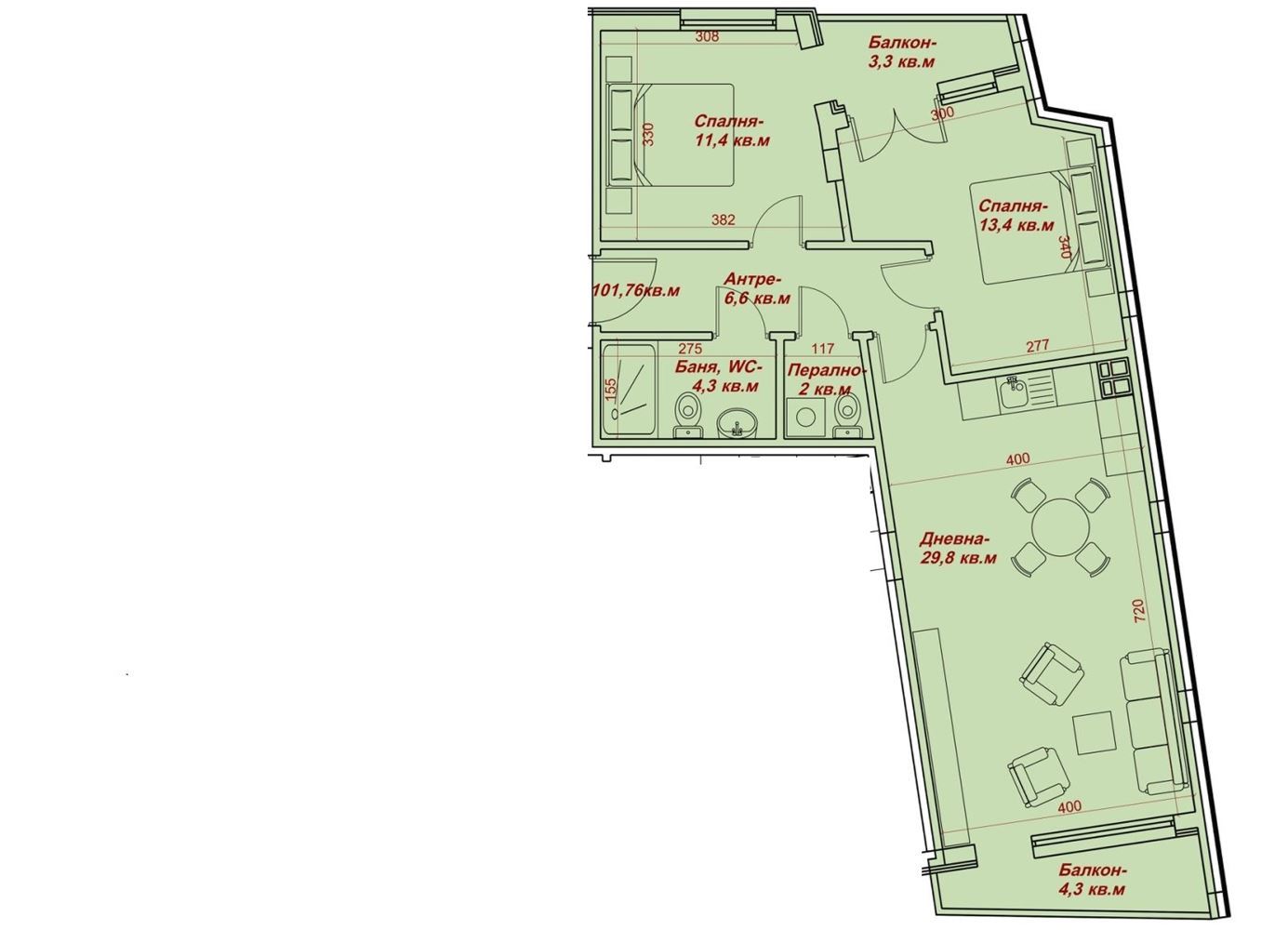Тристаен апартамент в близост до Ритуална зала - Агенция за недвижими имоти Варна - Екипът, имот 1